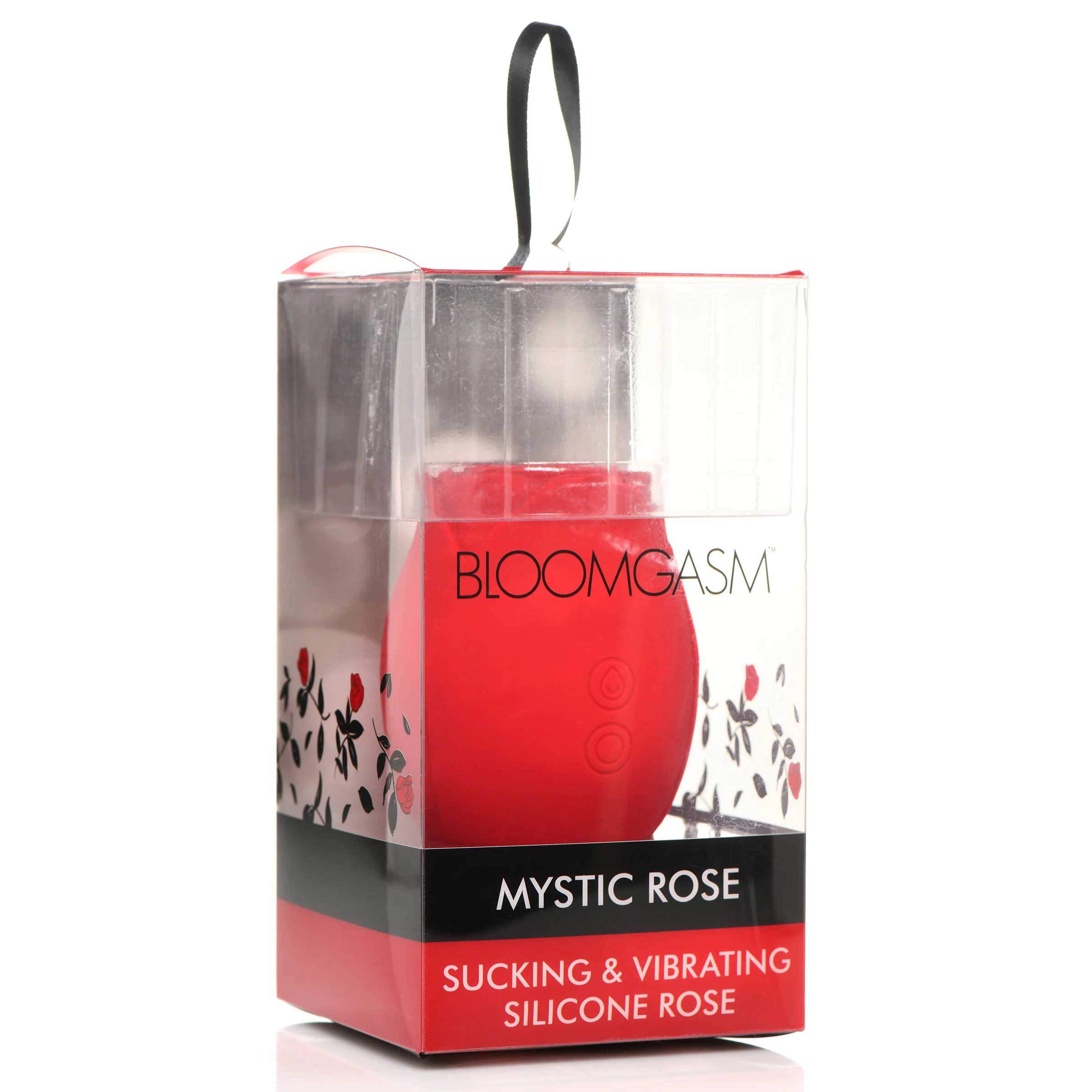 XR Brands - Mystic Rose Sucking and Vibrating Silicone Rose - Red - Clit Stimulators