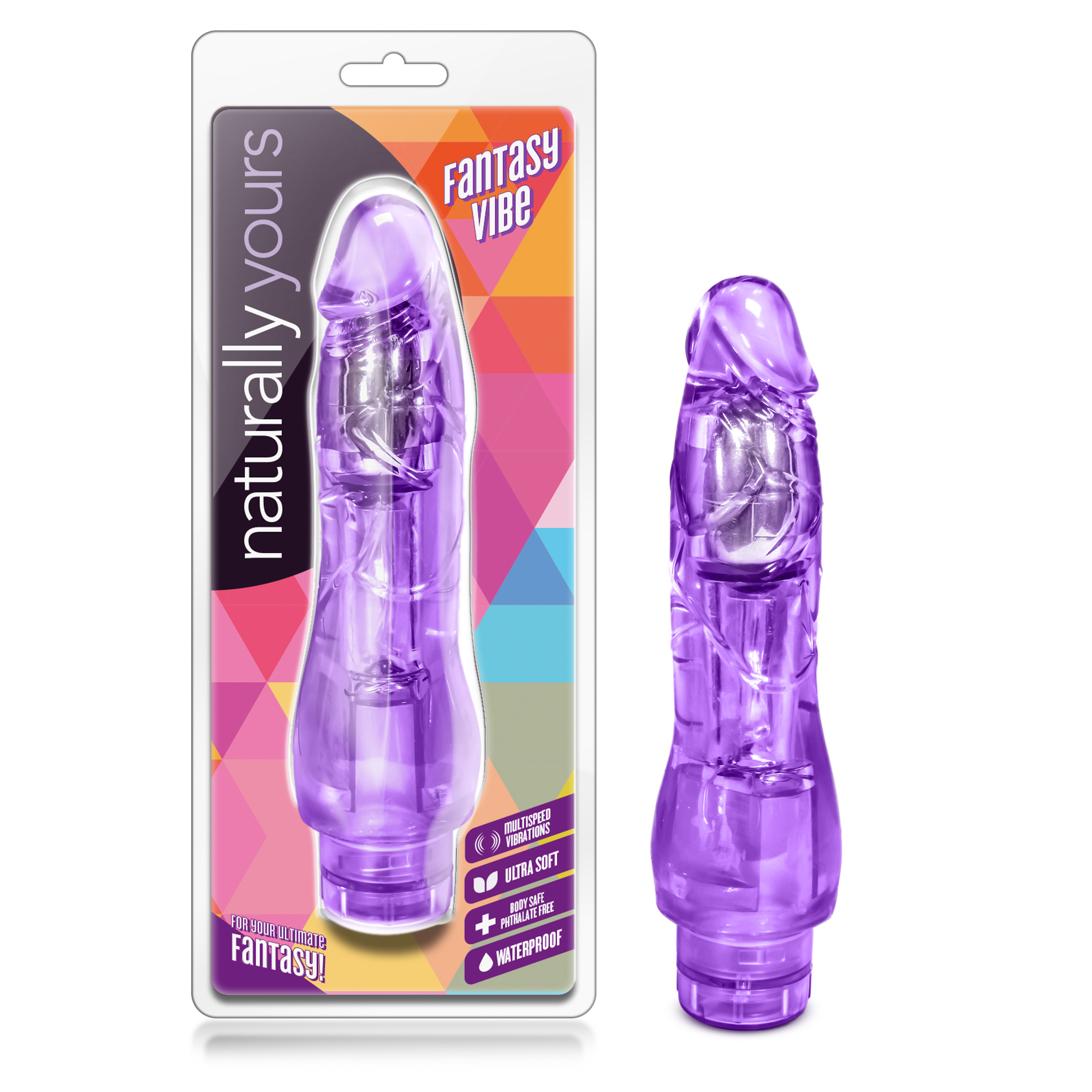 Blush - Naturally Yours Fantasy Vibe Realistic 8.5 in. Vibrating Dildo Purple - Dildos - TPE/TPR/Elastomers