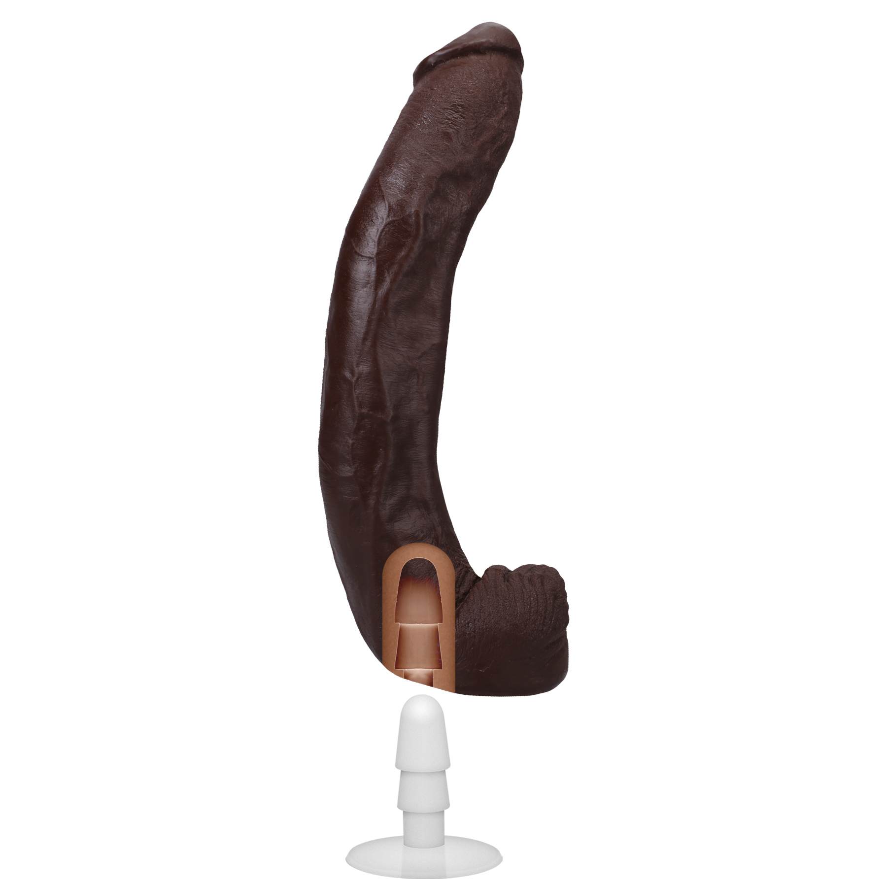 Doc Johnson - Signature Cocks - Dredd - 13.5 Inch Ultraskyn Cock With Removable Vac-U-Lock Suction Cup - Chocolate - Dildos & Dongs