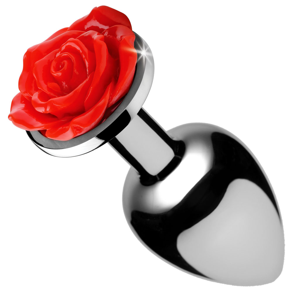 XR Brands - Red Rose Anal Plug - Medium - Anal Toys & Stimulators
