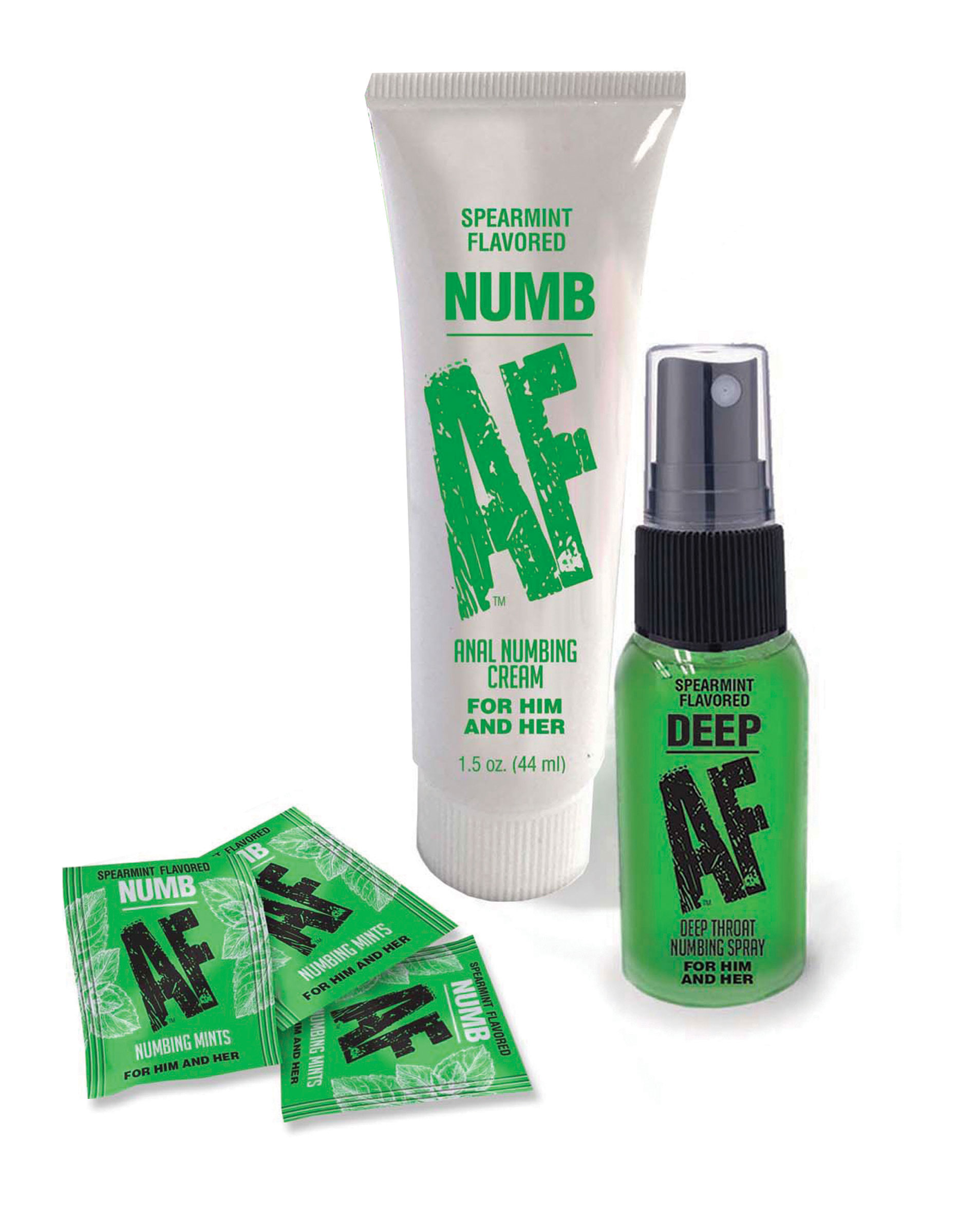 Little Genie Numb AF Spearmint Flavored Densitizing Collection Cream, Spray & Mints
