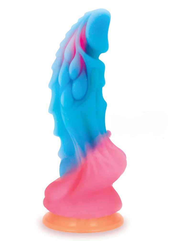 Icon Brands AlienNation Glow Dragon 9 in. Silicone Glow-in-the-Dark Dildo