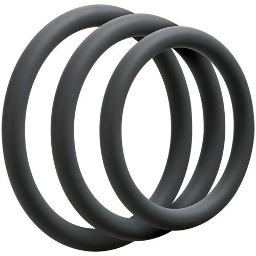 Doc Johnson - Optimale 3 Ring Set - Thin - Slate - Cockrings