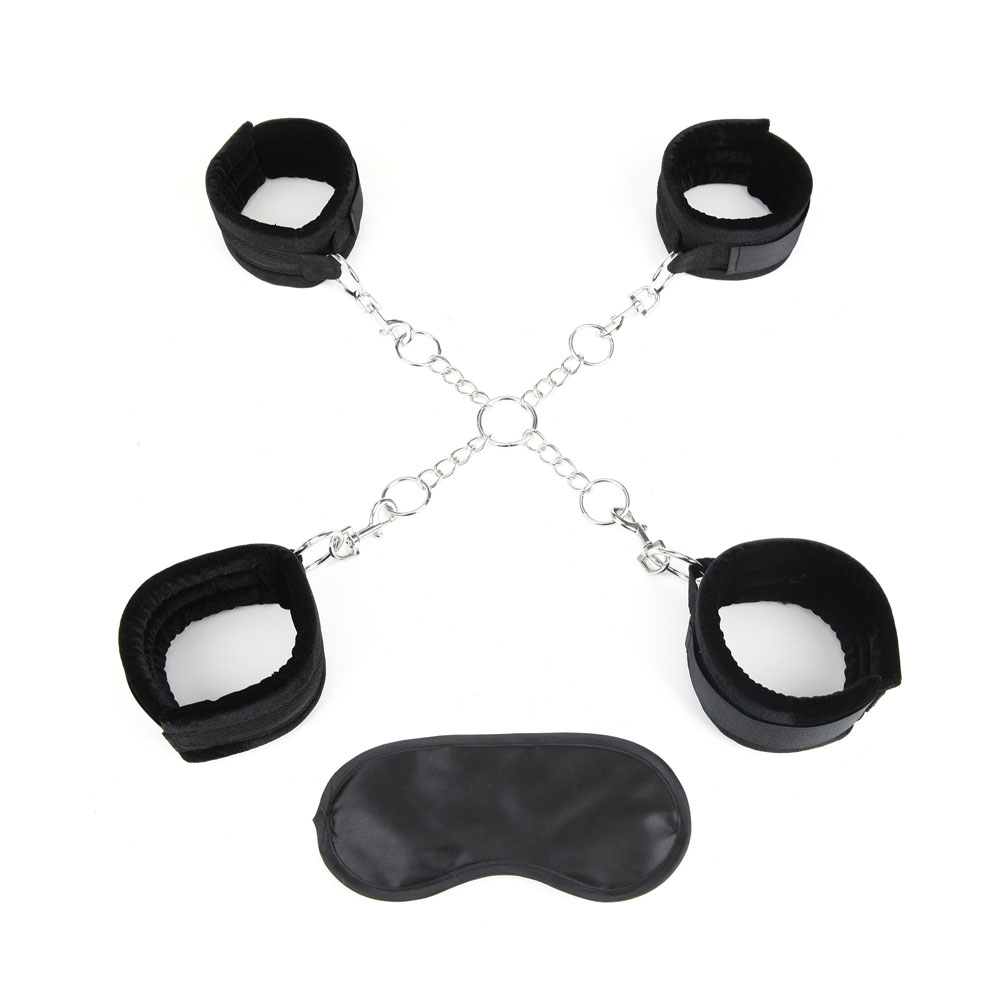 Electric Eel - Lux Fetish Deluxe Chain Hog Tie with 4-Piece Cuff Set - Bondage & Fetish Toys - Metal