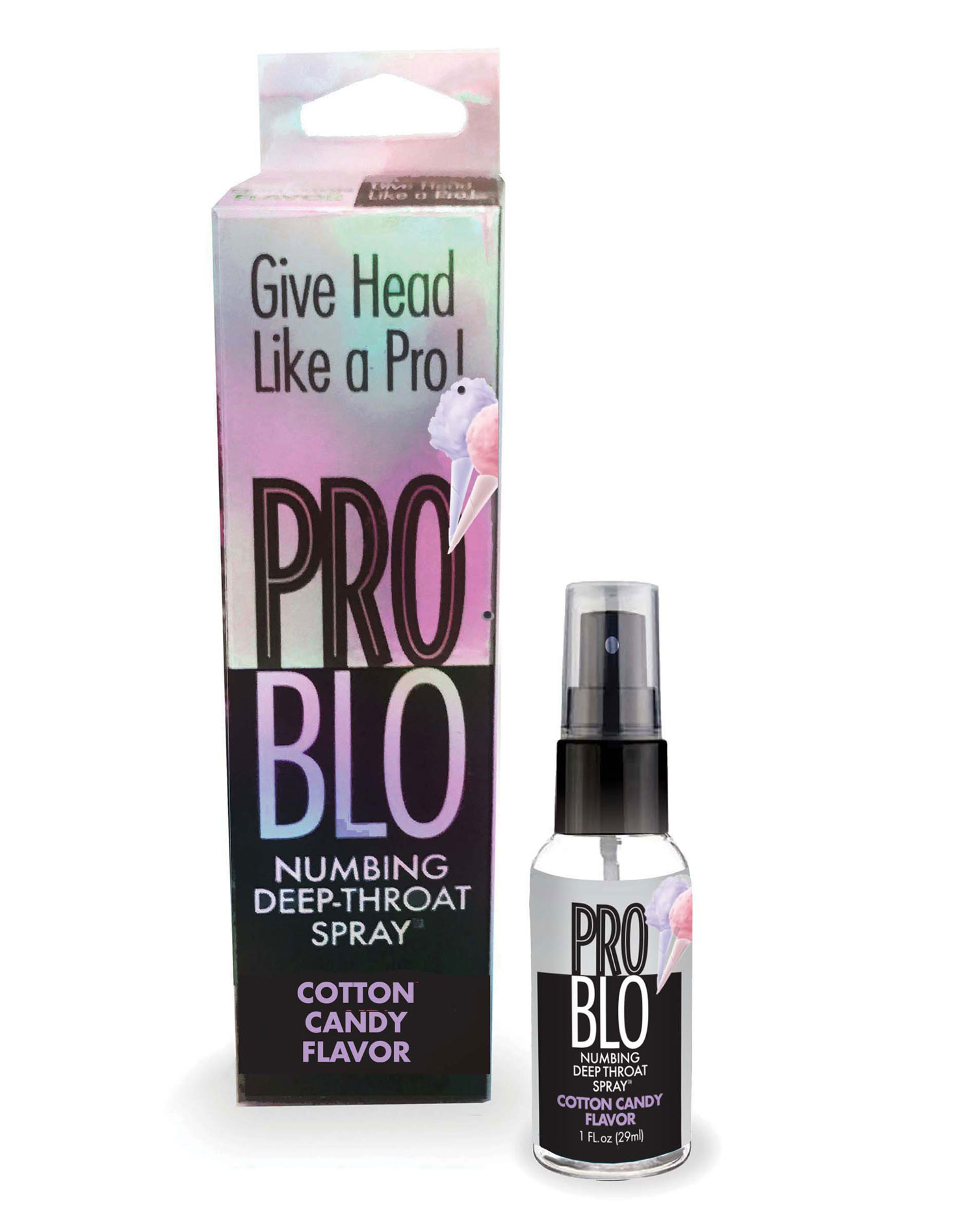 Little Genie - Pro Blo Numbing Deep Throat Spray Cotton Candy 1 oz. - Supplements & Enhancers - Liquid