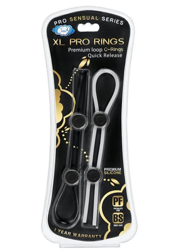Cloud 9 Novelties - Cloud 9 Pro Sensual XL Cock Ring 2-Pack - Black/white - Cockrings