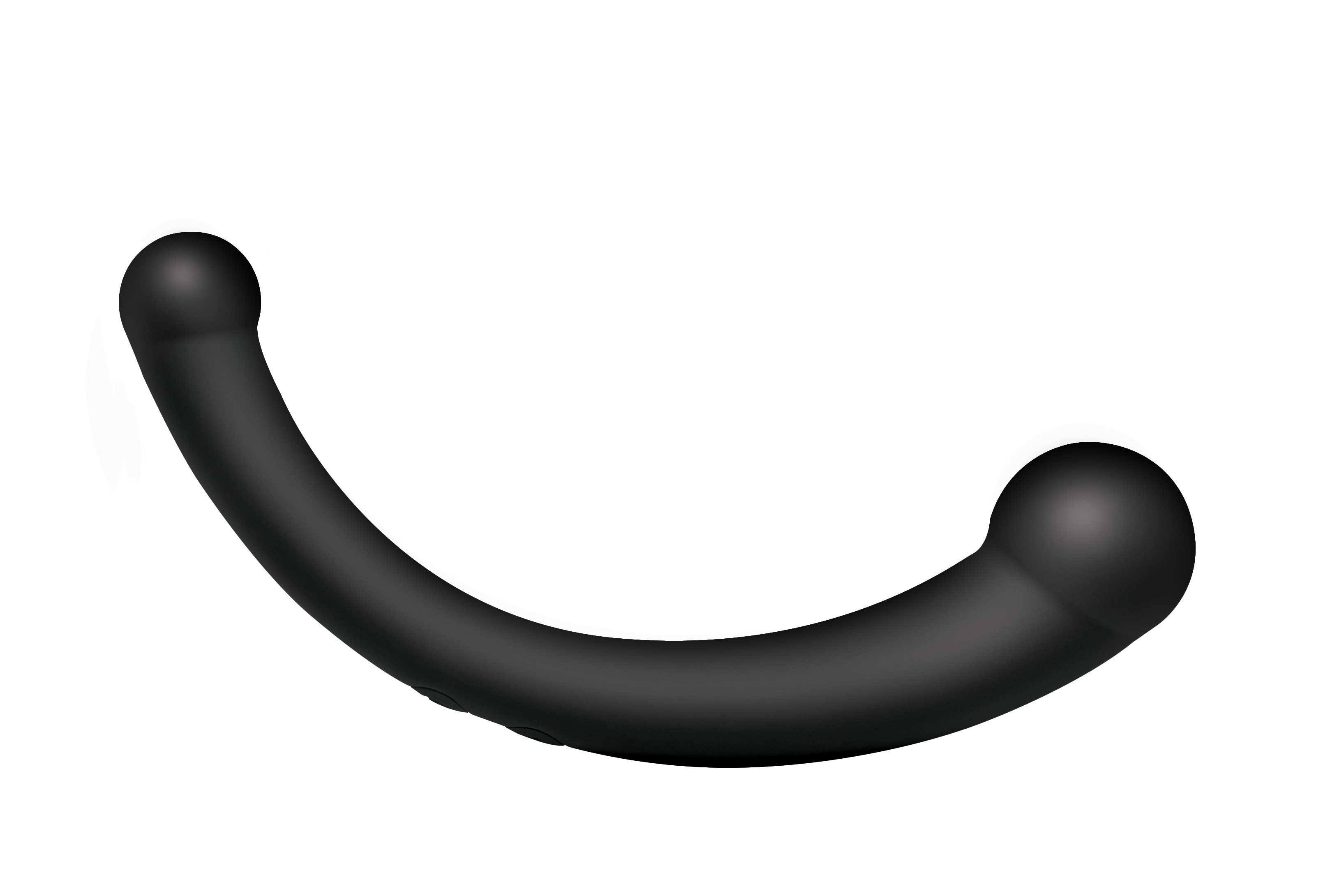 XR Brands - 10x Vibra-Crescent Silicone Dual Ended Dildo - Black - Dildos