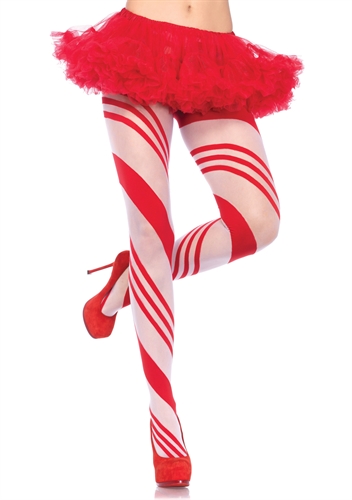 Leg Avenue - Spandex Sheer Candy Striped Pantyhose - Holiday Items