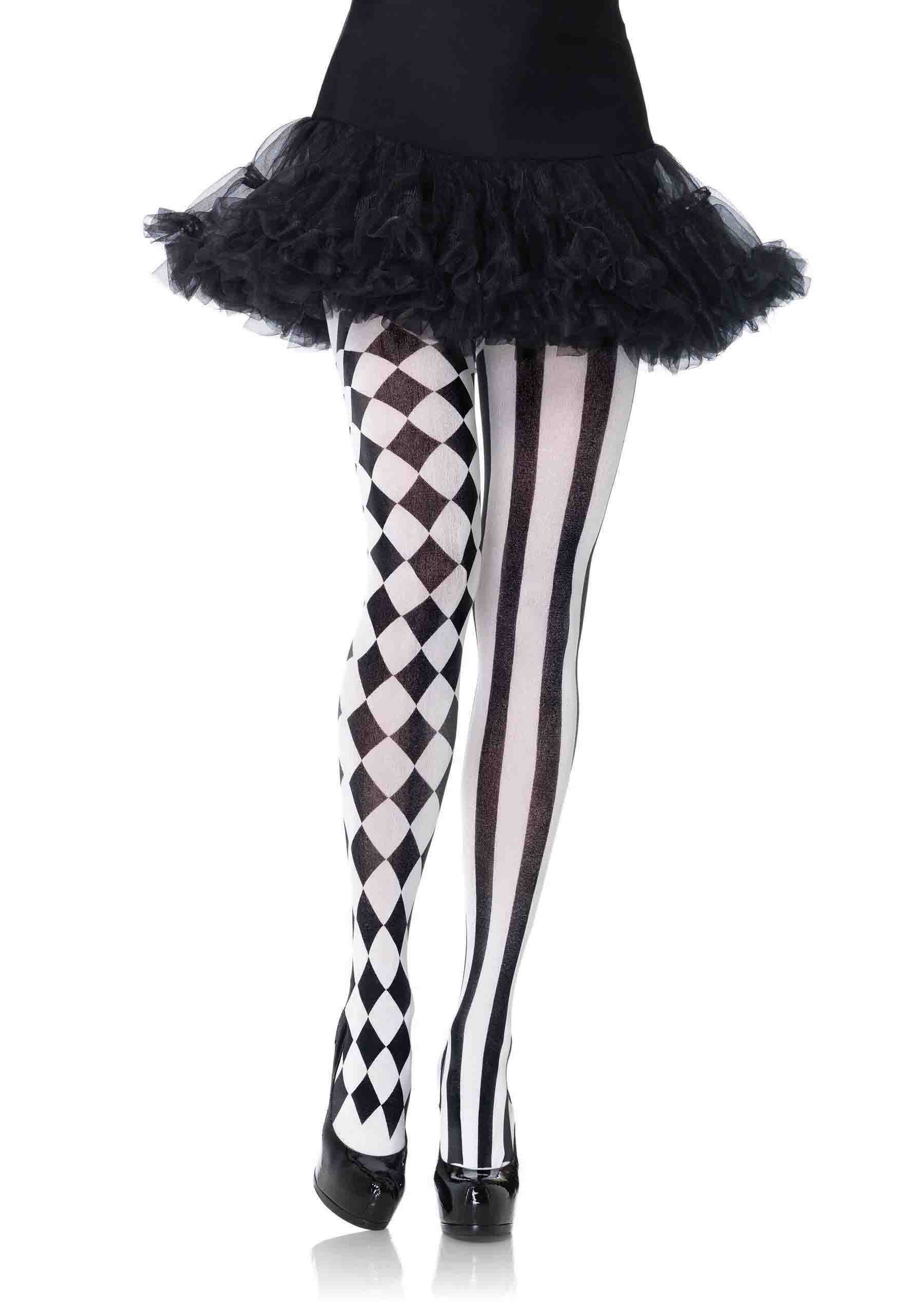 Leg Avenue - Harlequin Pantyhose - Black/white - Holiday Items