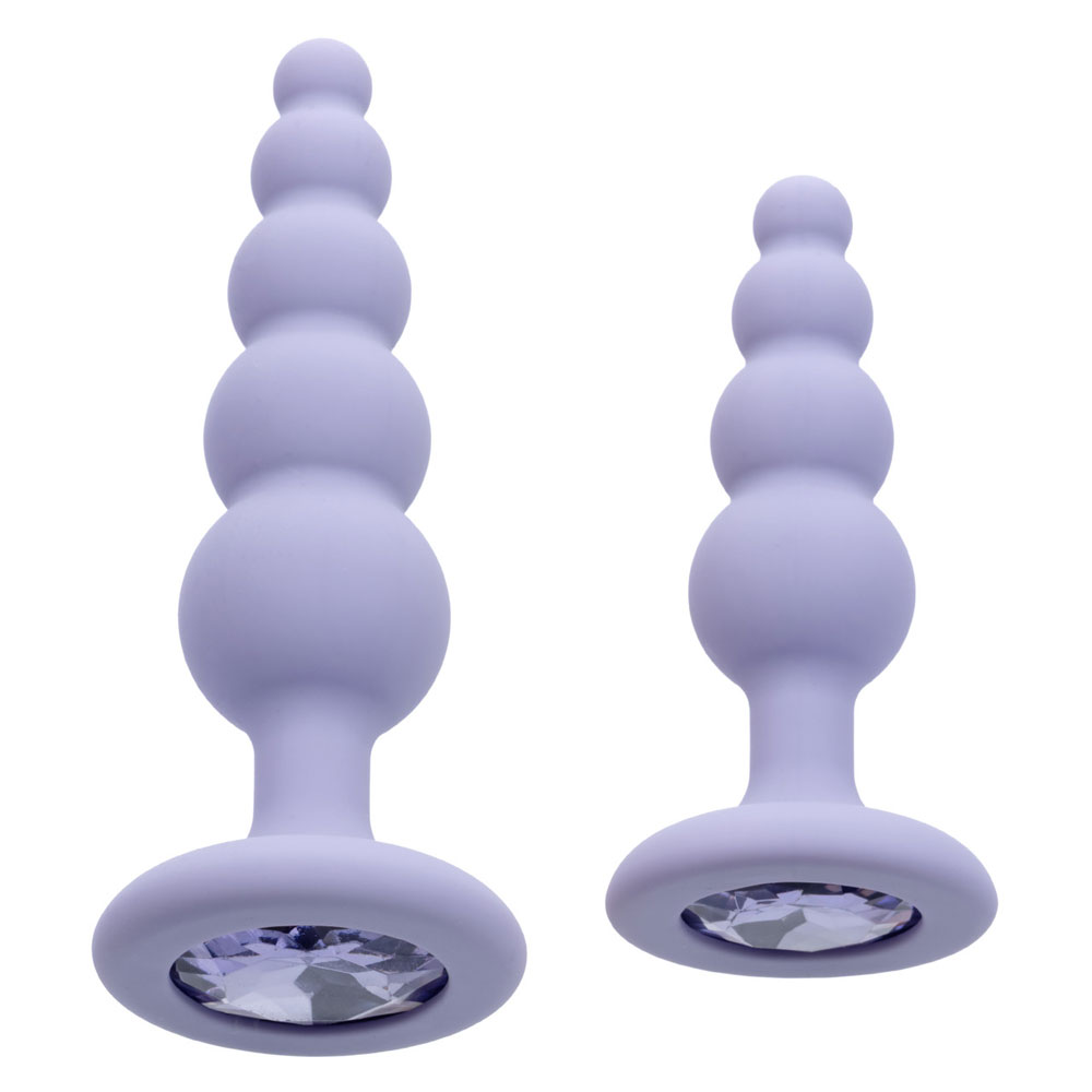 CalExotics - First Time Crystal Beaded Duo - Purple - Anal Toys & Stimulators