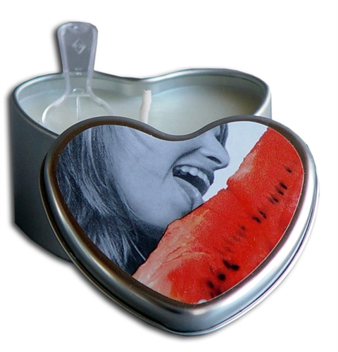 Earthly Body - Edible Heart Candle - Watermelon - 4 Oz. - Bath & Body