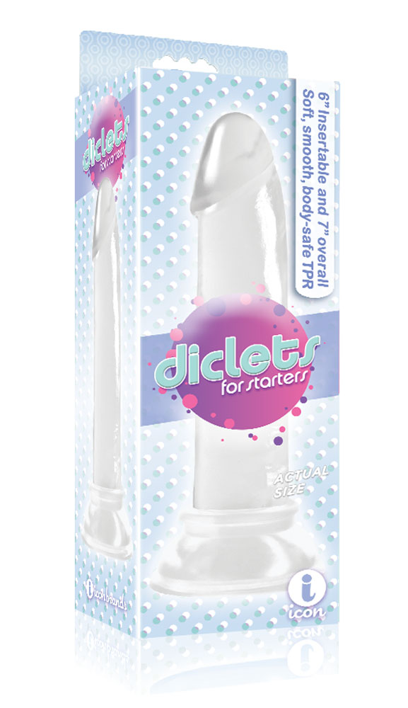 Icon Brands - The 9''s Diclets 7inJelly TPR Dong Clear - Dildos - TPE/TPR/Elastomers