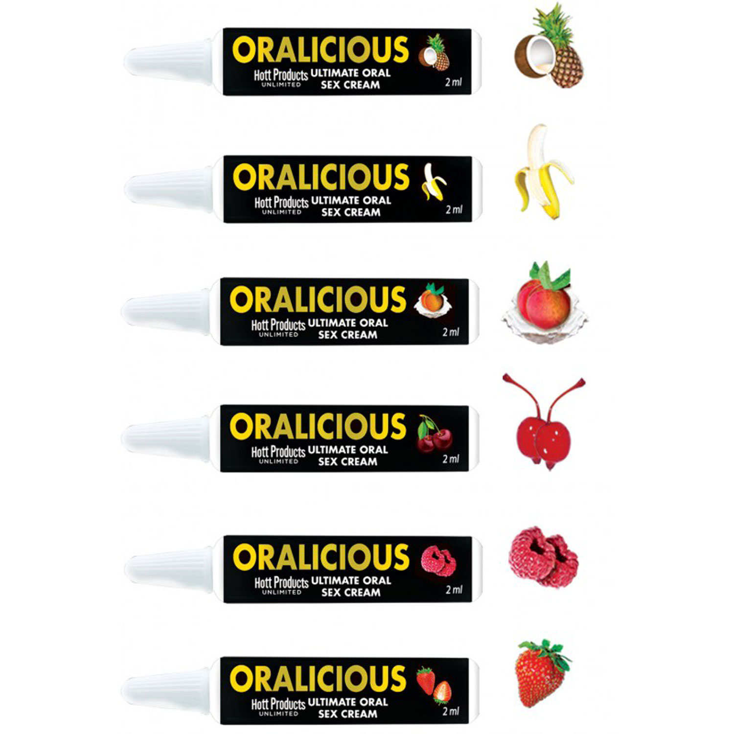 Hott Products - Oralicious Flavored Oral Sex Cream 144pc Display - of 2ml Tubes - Displays-Bowls & Wall Displays