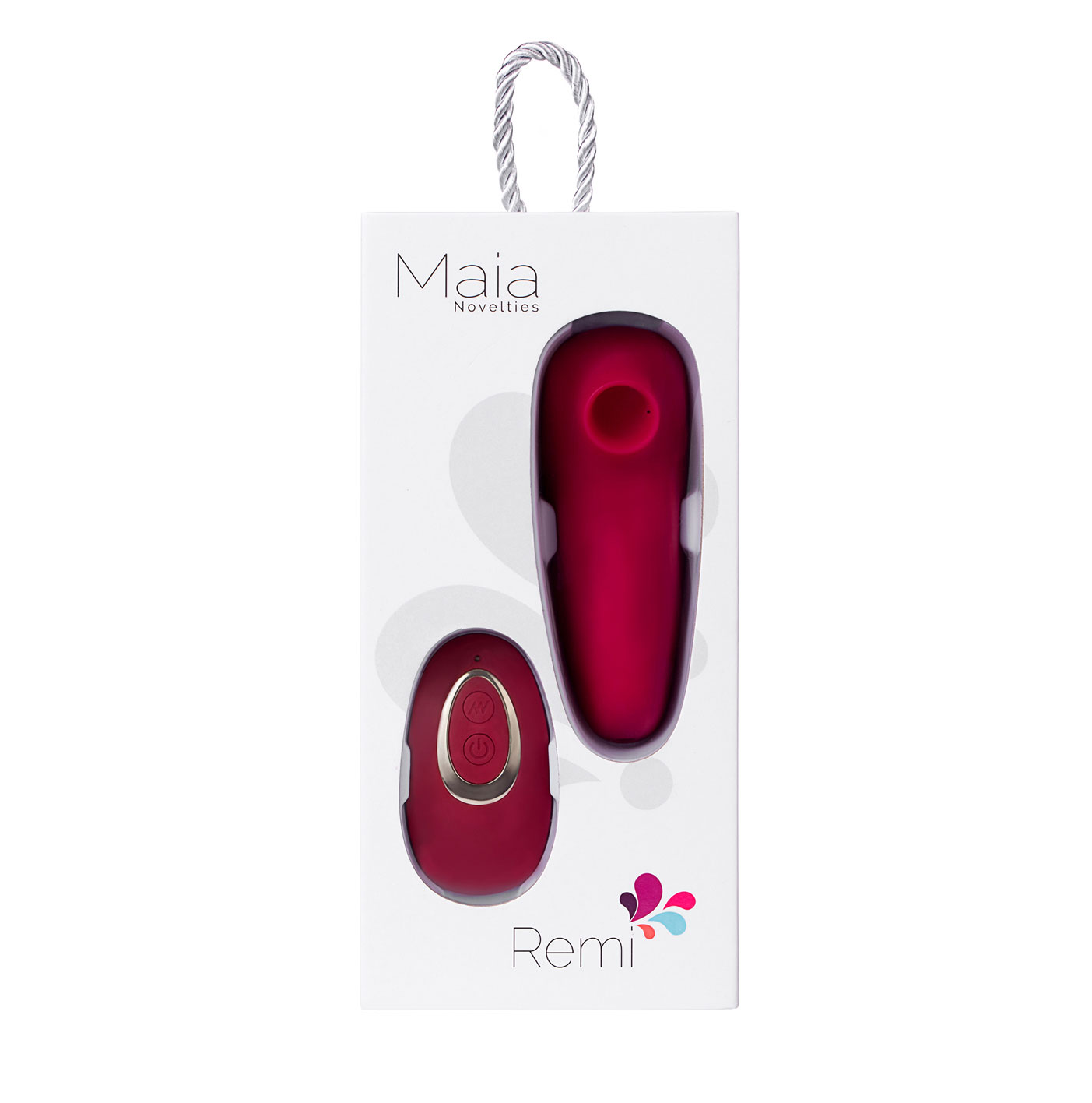 Maia Toys - Remi 15-Function Rechargeable Remote Control Suction Panty Vibe - Red - Clit Stimulators