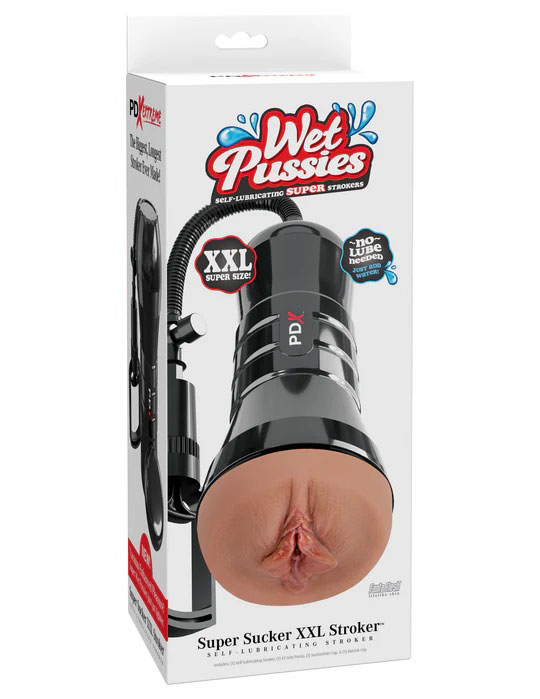 PDX Brands - PDX Extreme Wet Pussies Super Sucker XXL Stroker Brown - Masturbation Aids for Males
