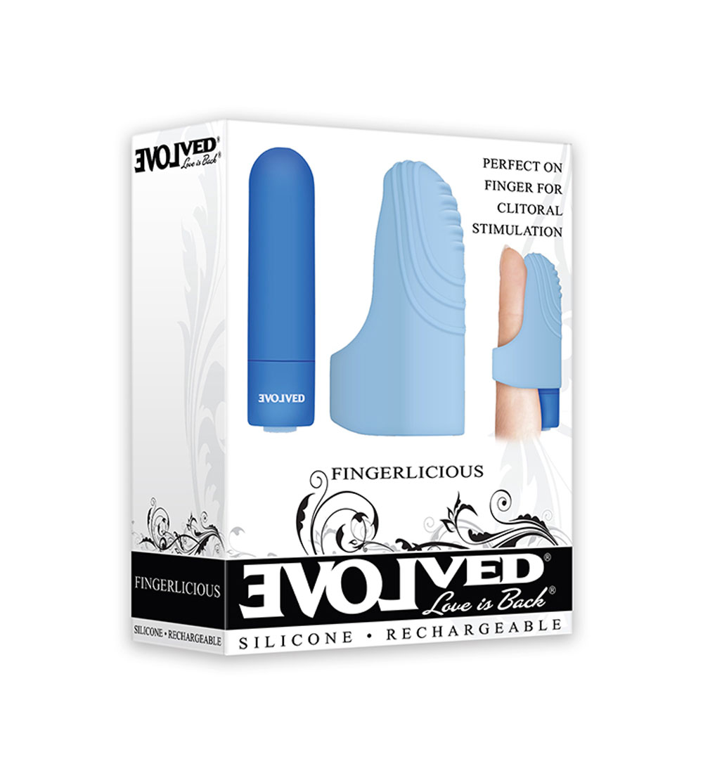 Evolved - Evolved Fingerlicious Rechargeable Silicone Finger Vibrator Blue - Vibrators - Silicone