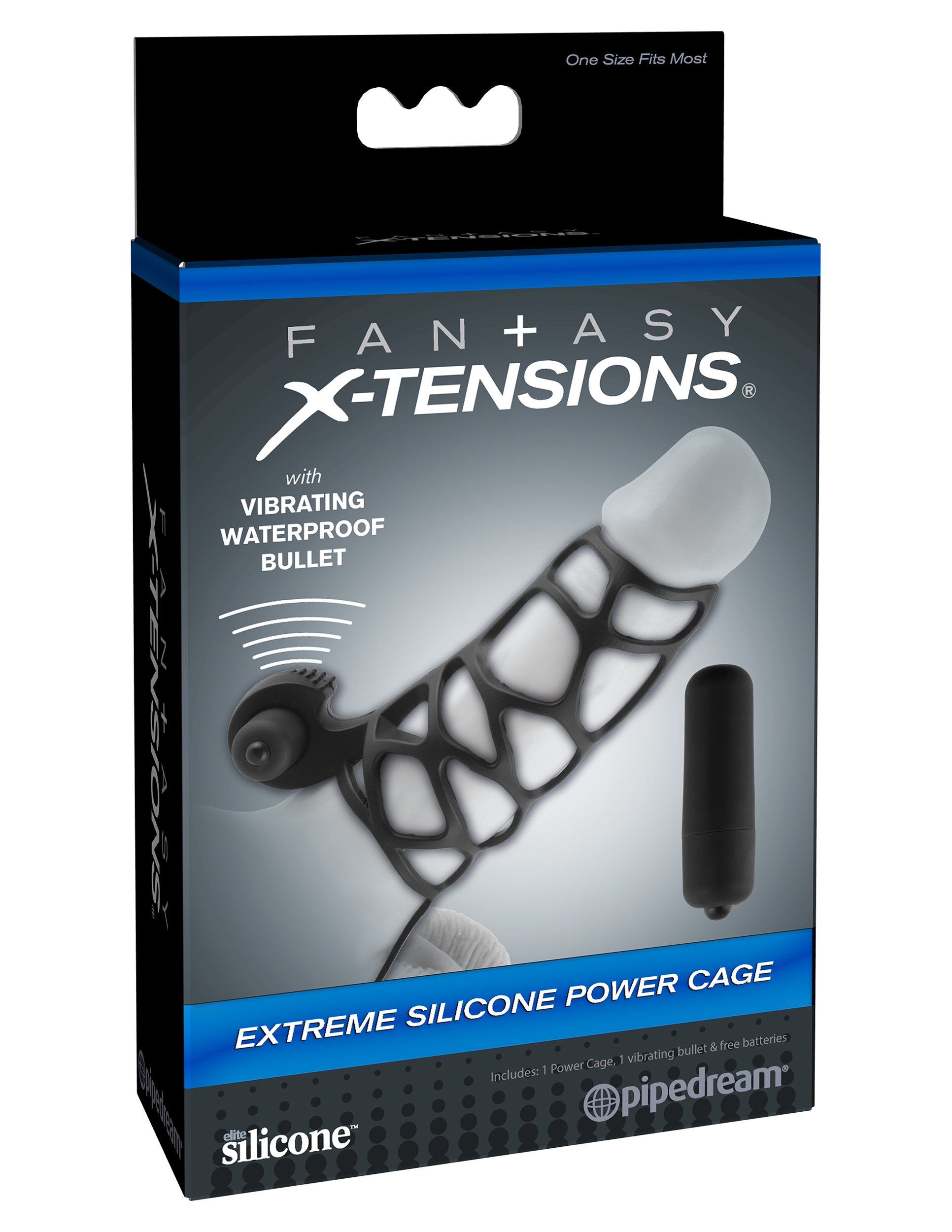 Pipedream - Fantasy X-Tensions Extreme Silicone Power Cage - Black - Cockrings