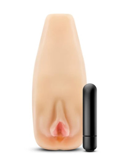Blush - Enlust Sabrina Male Masturbator With Bullet Vibrator - Beige - Masturbation Aids for Males