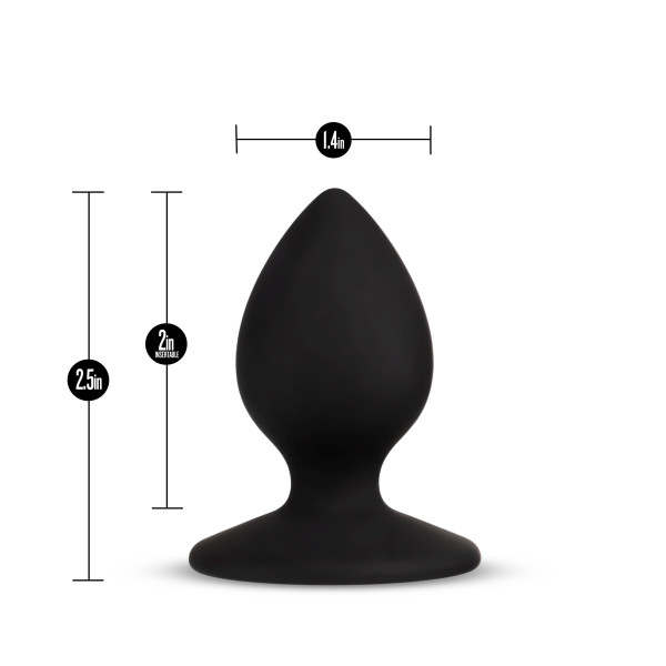 Blush - Temptasia ''Slut'' Silicone Anal Plug Black - Anal Toys & Stimulators - Silicone
