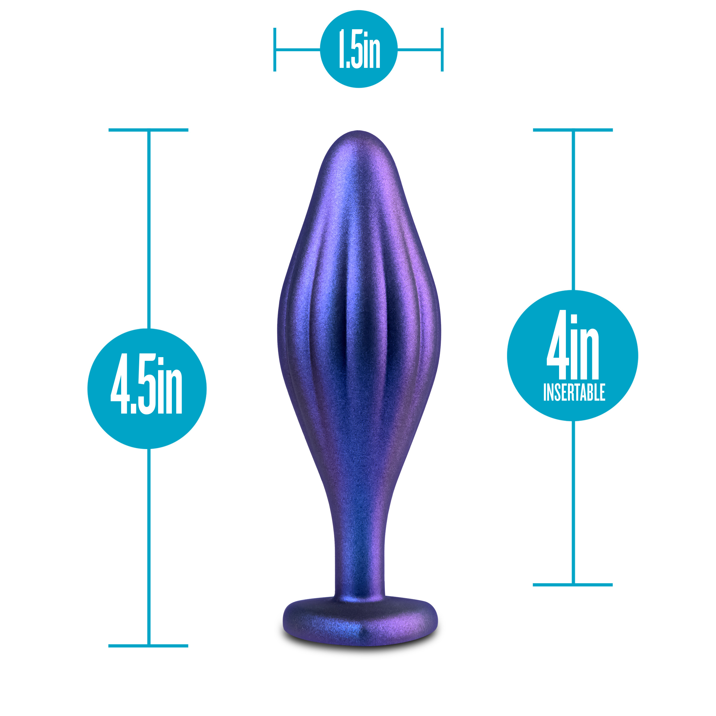 Blush - Anal Adventures Matrix Silicone Wavy Bling Plug Sapphire - Anal Toys & Stimulators - Silicone