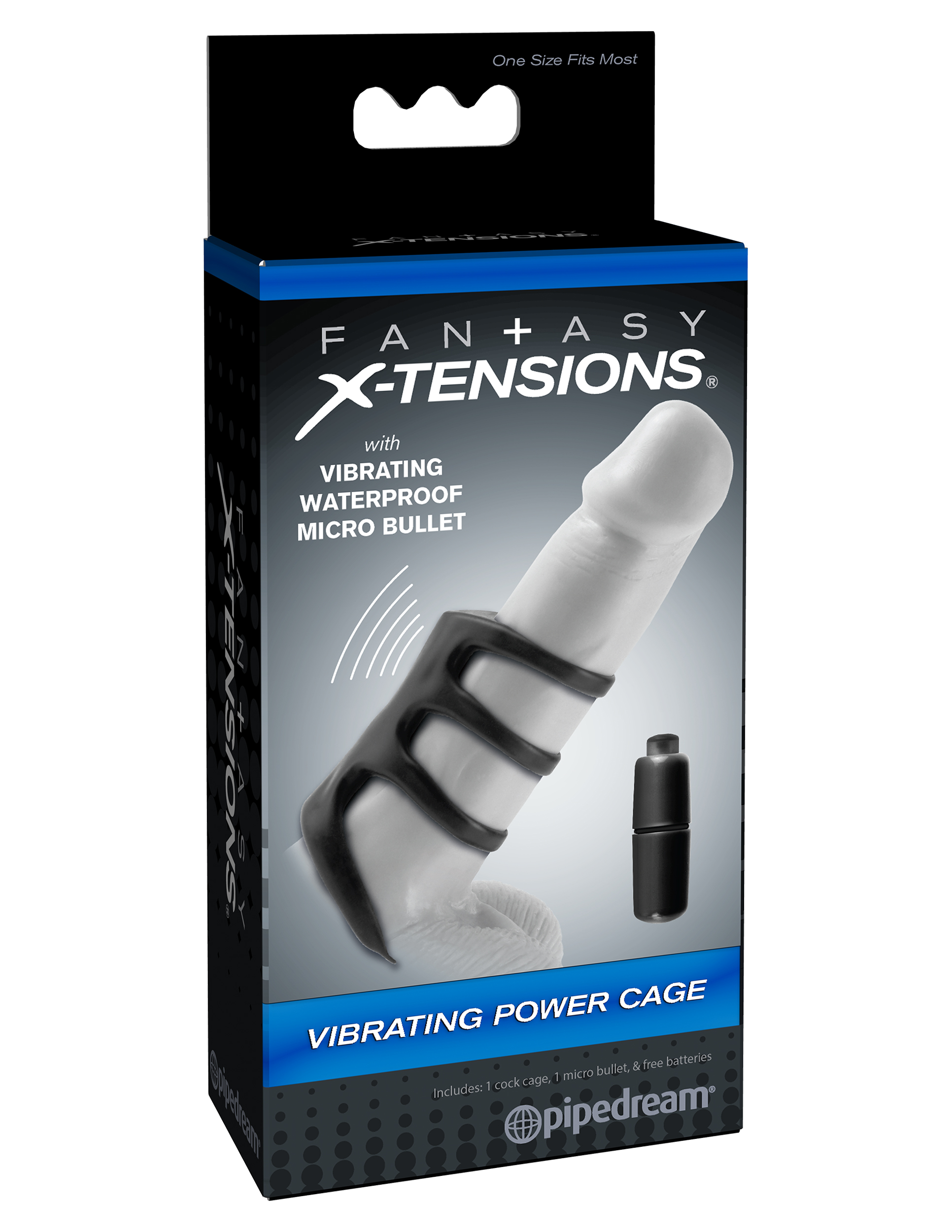 Pipedream - Fantasy X-Tensions Vibrating Power Cage - Black - Cockrings
