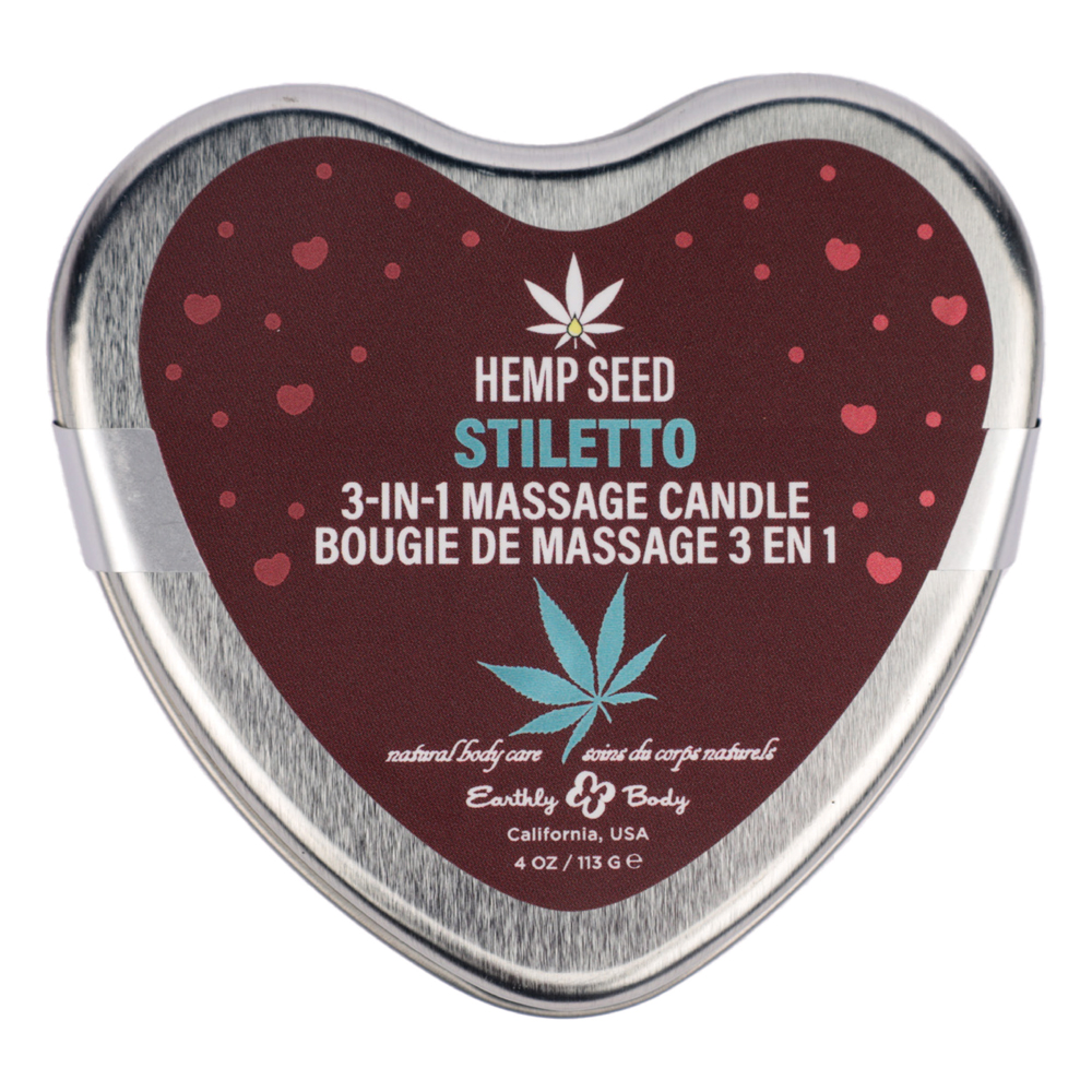 Earthly Body - Hemp Seed 3 in 1 Massage Candle Stiletto 4.07oz - Bath & Body