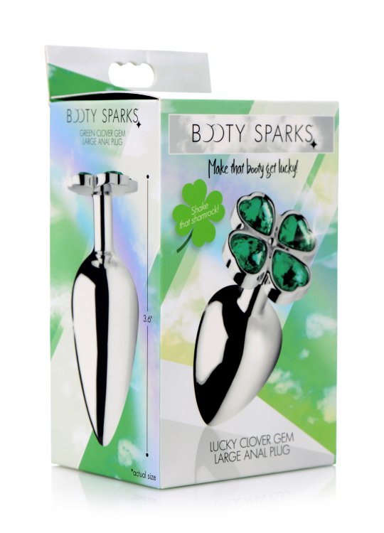 XR Brands - Lucky Clover Gem Anal Plug - Large - Anal Toys & Stimulators