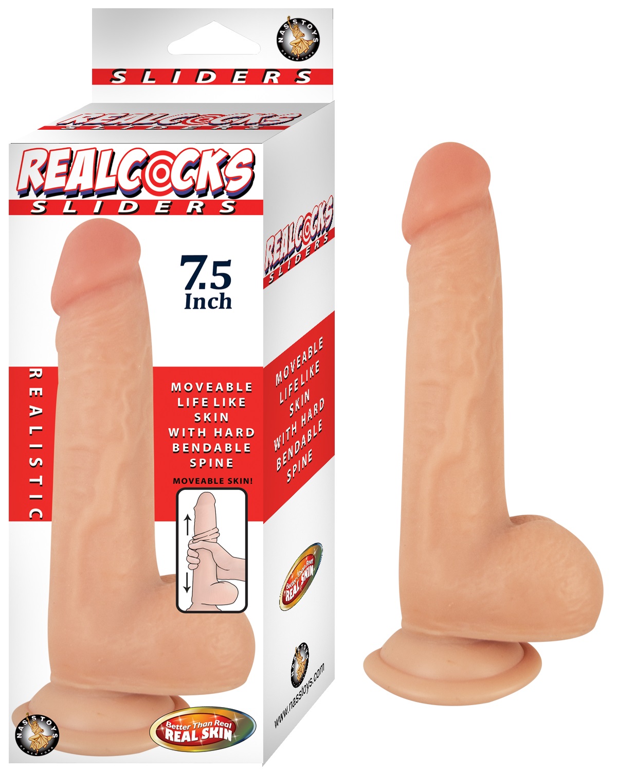 Nasstoys - Realcocks Sliders - 7.5 Inch - Flesh - Dildos