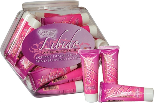 California Fantasies - Libido - Aphrodisiac for Her - 36 Piece Fishbowl - 0.5 Oz. Tubes - Displays-Bowls & Wall Displays