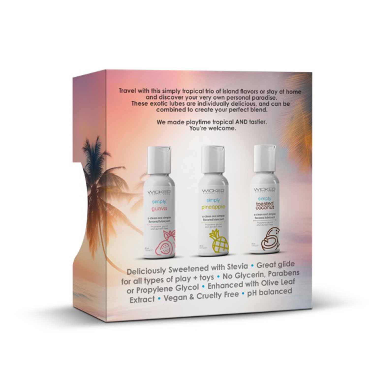 Wicked Sensual Care - Wicked Simply Tropical Trio 1oz Travel Size Flavored Lubes - Lubricants, Creams & Glides