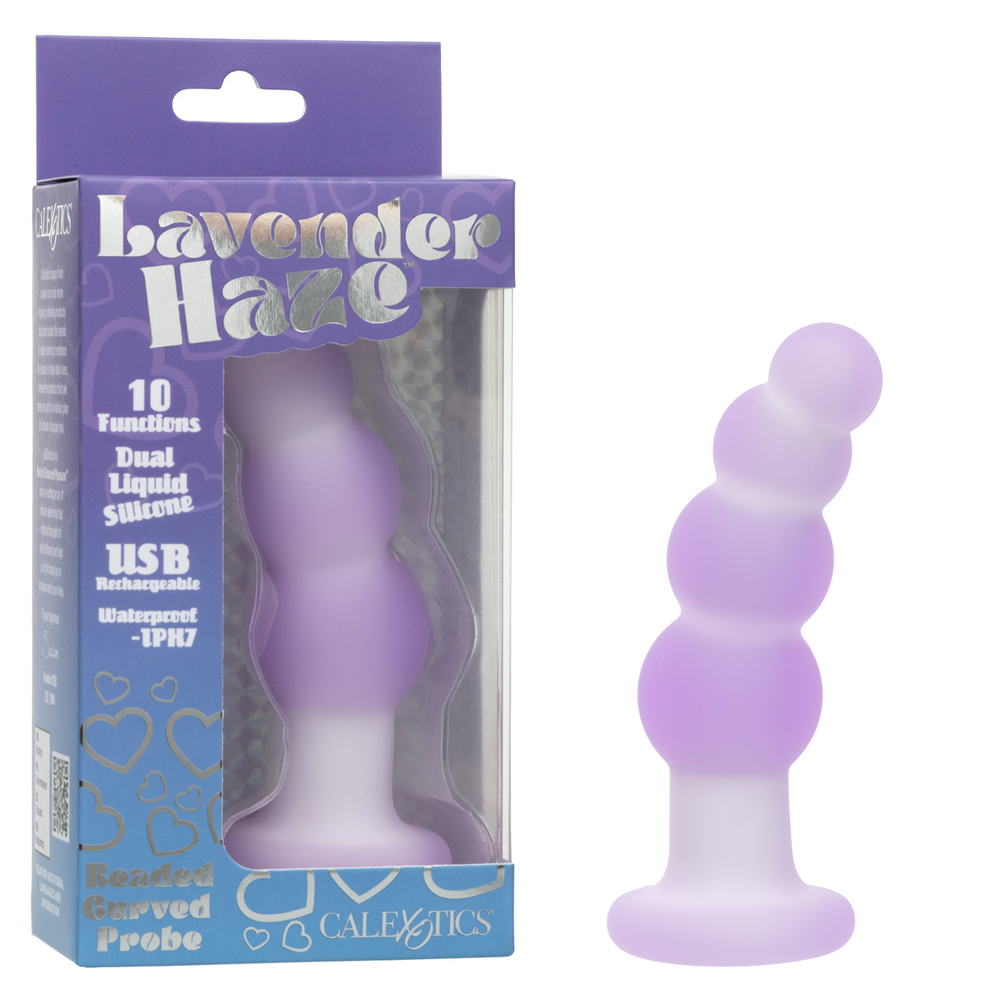 CalExotics - Lavender Haze Beaded Curved Probe - Purple - Anal Toys & Stimulators