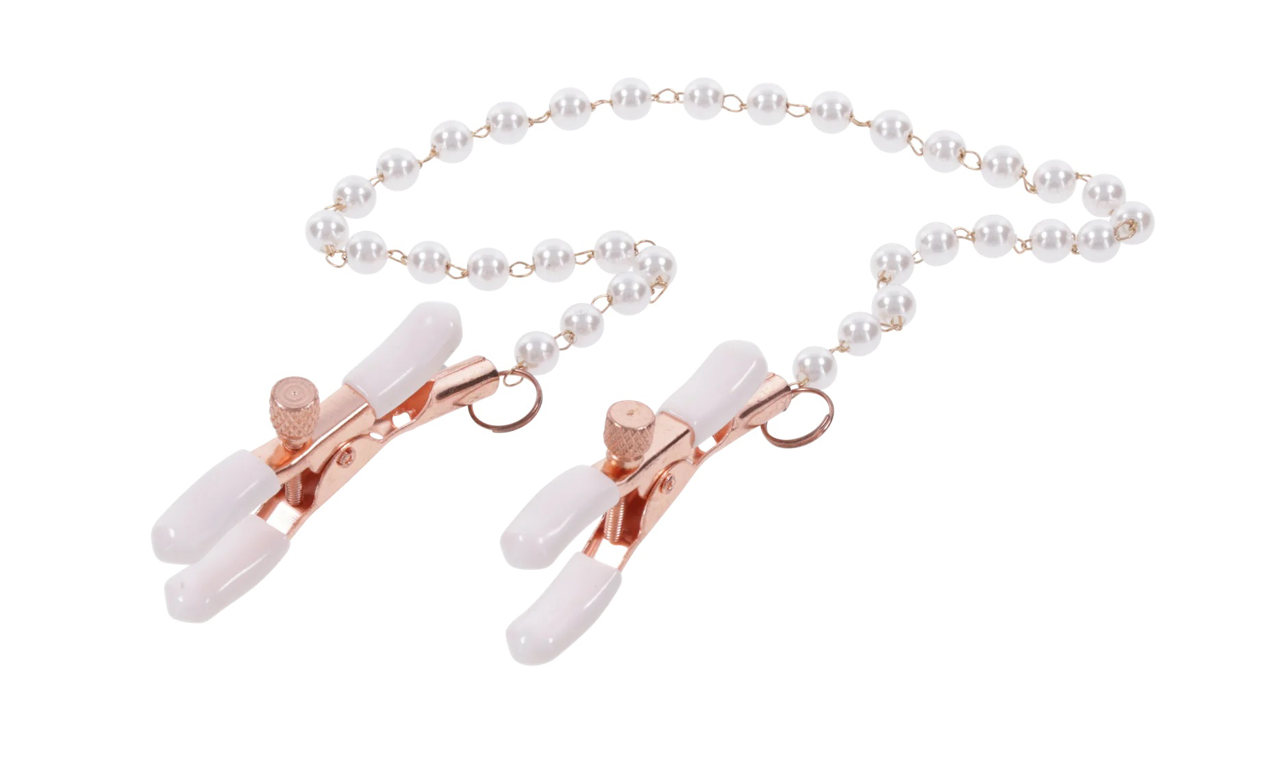 Sportsheets - Peaches ‘N Creame Pearl Nipple Clamps - Pink - Bondage & Fetish Toys