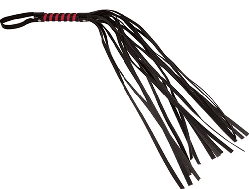 Sportsheets - Sex and Mischief Stripe Flogger - Red and Black - Bondage & Fetish Toys