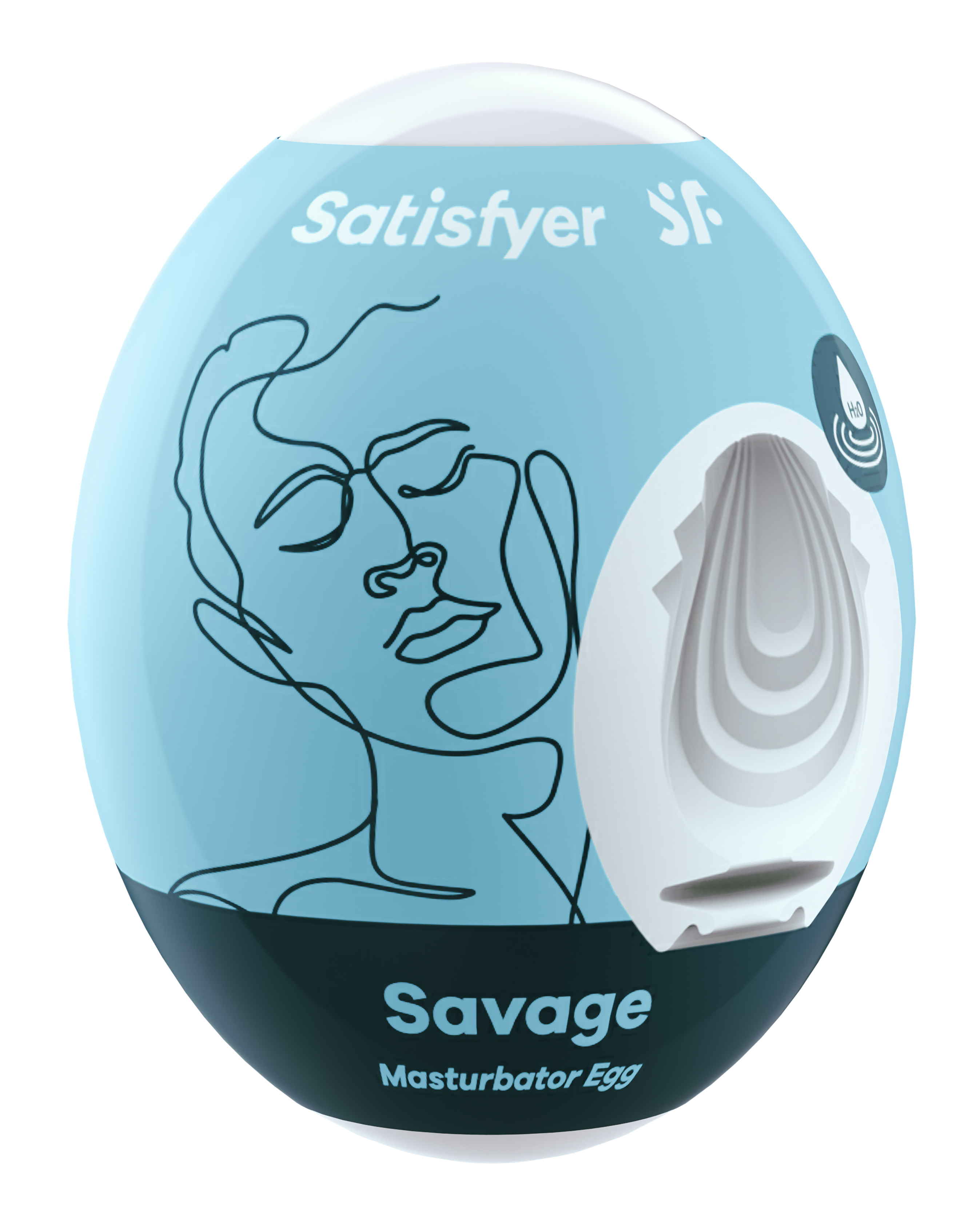 Satisfyer - Satisfyer Masturbator Egg - Savage - Blue - Masturbation Aids for Males