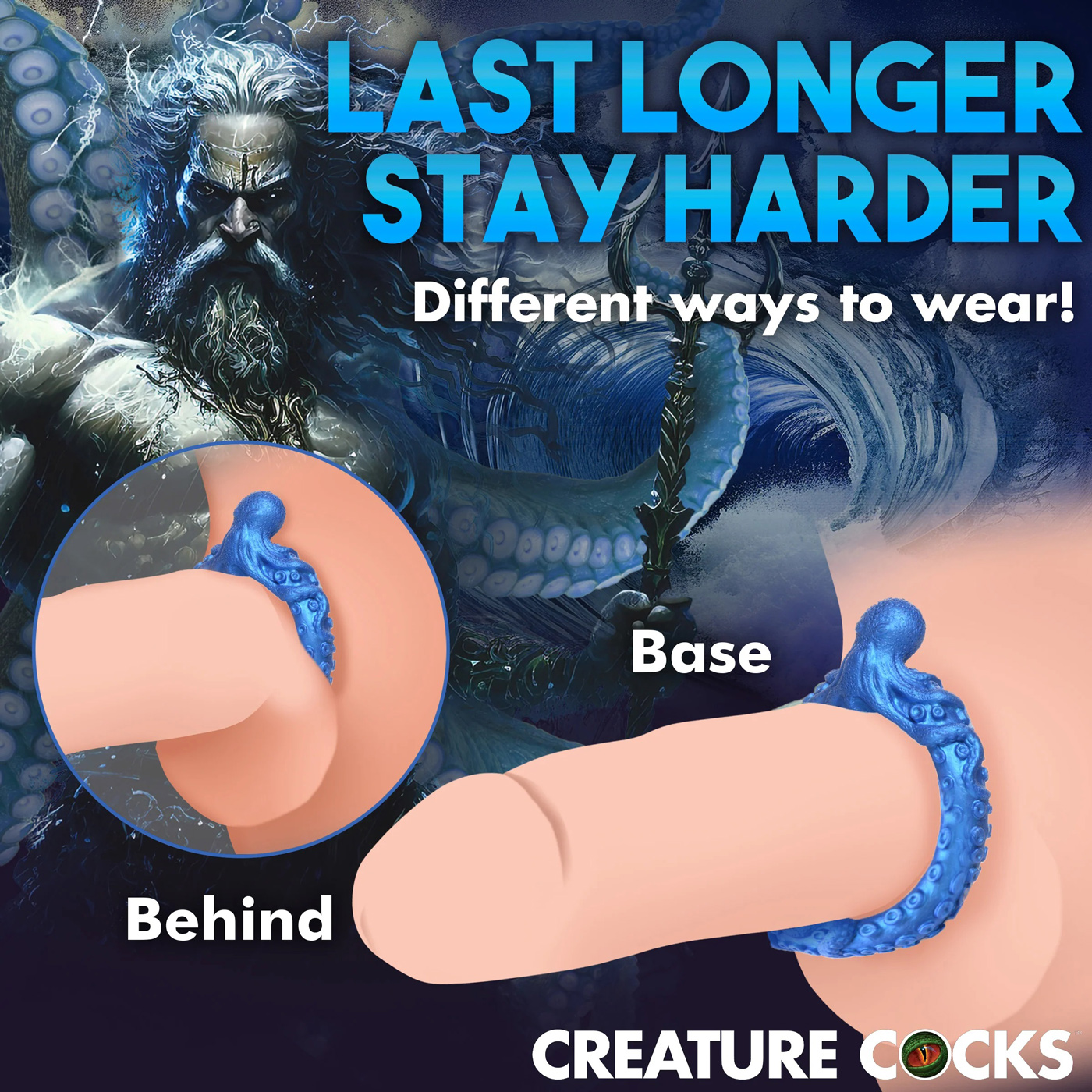XR Brands - Creature Cocks Poseidon''s Octo-Ring Silicone Cock Ring - Cockrings - Silicone