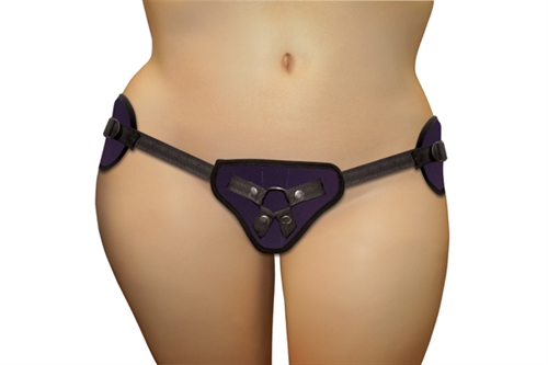Sportsheets - Sportsheets Plus Size Plush Adjustable Strap-On Harness Purple - Harnesses & Strap-Ons - Polyester