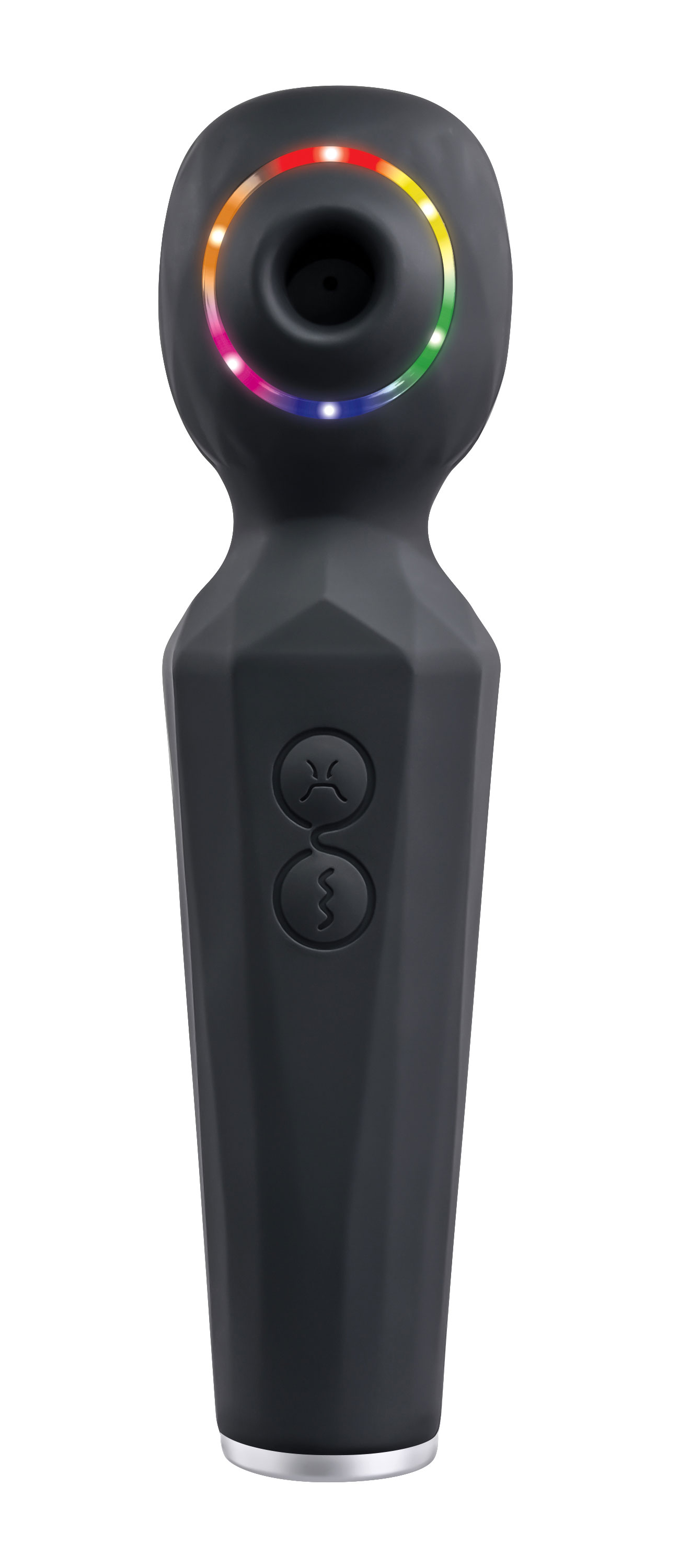 Evolved - Evolved Rainbow Sucker Light-Up Rechargeable Dual-Function Silicone Suction Wand Vibrator Black - Vibrators - Silicone
