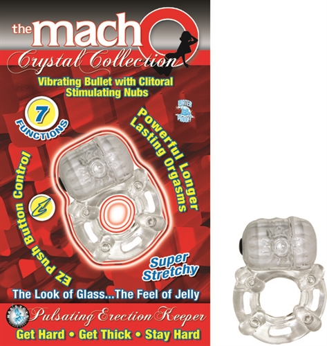 Nasstoys - The Macho Crystal Collection Pulsating Erection Keeper - Clear - Clit Stimulators