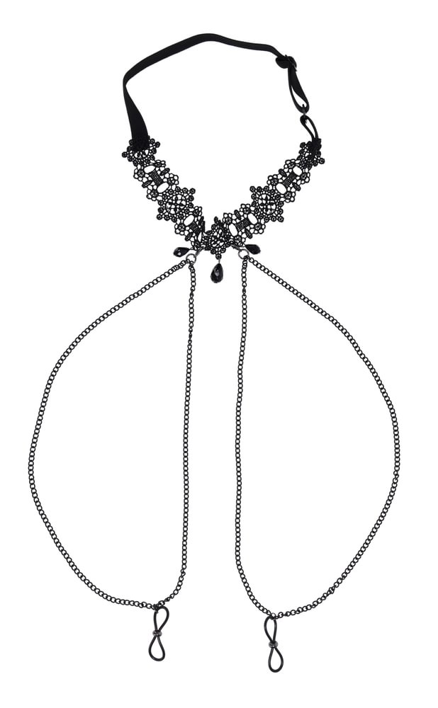 Sportsheets - Lace Collar With Nipple Ties - Nipple Stimulators