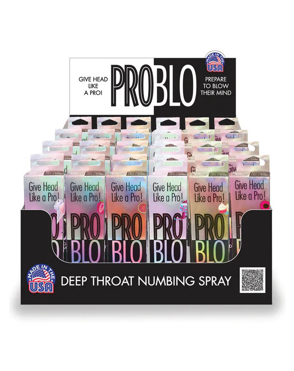 Little Genie - Pro Blo Deep Throat Numbing Spray Pop Display of 24pcs - Displays-Bowls & Wall Displays