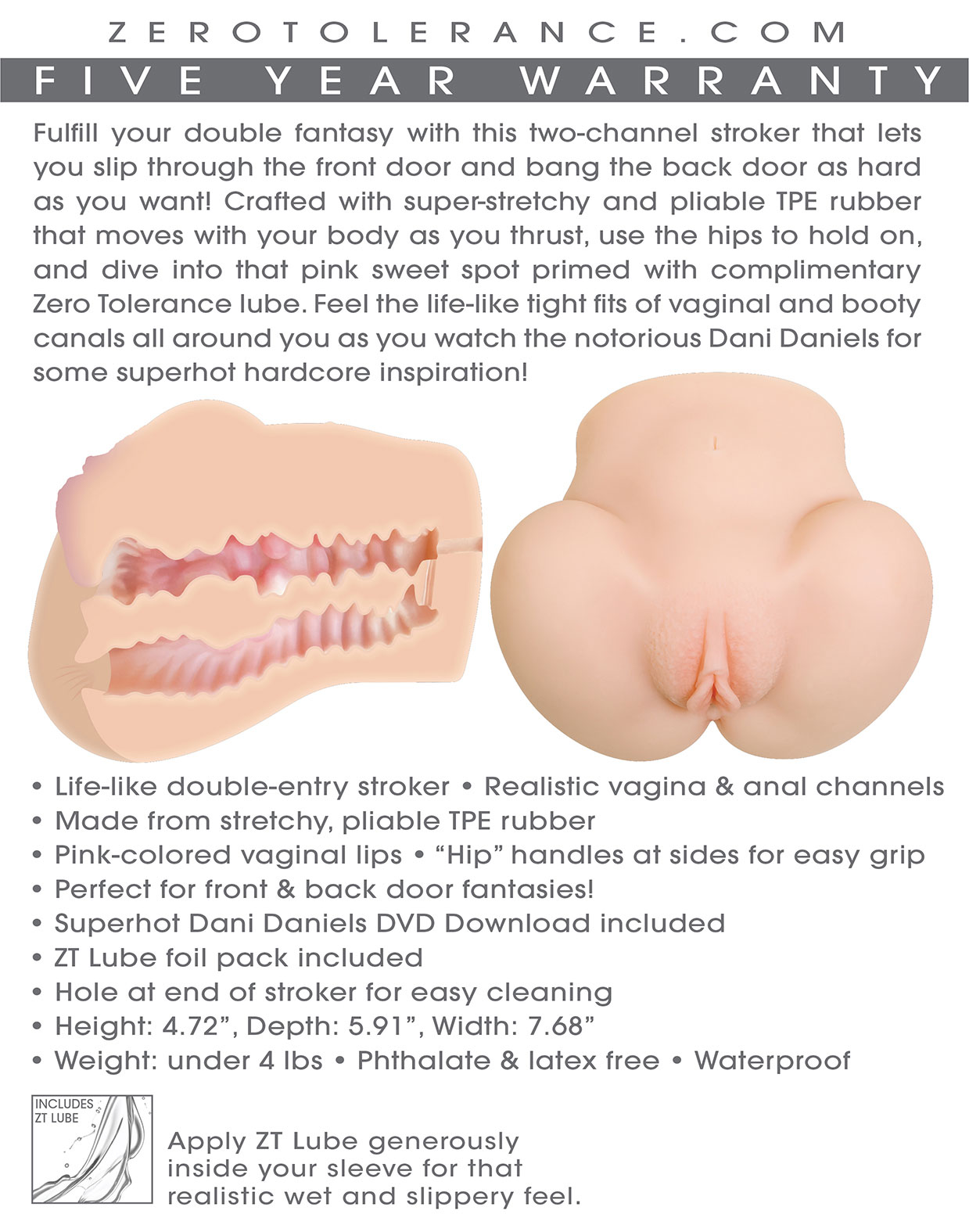 Evolved Novelties - Dani Daniels Movie Download With Realistic Ass and Vagina Stroker - Masturbation Aids for Males