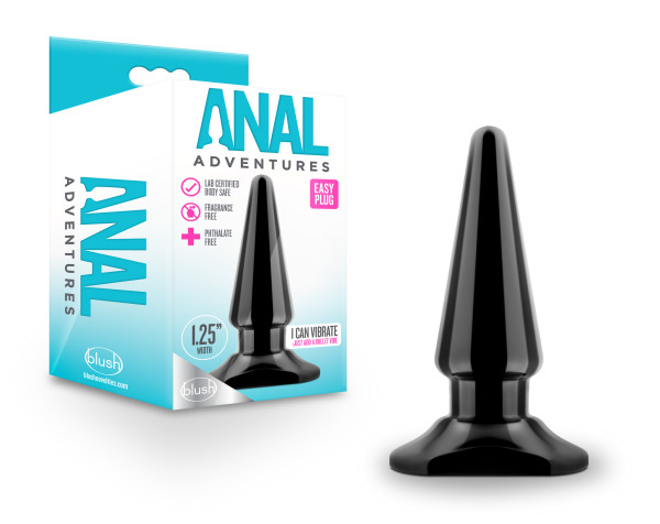 Blush - Anal Adventures - Easy Plug - Black - Anal Toys & Stimulators - PVC