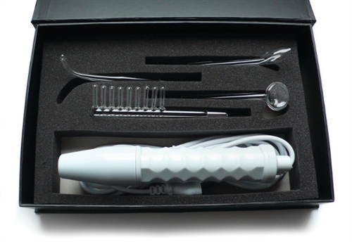 Kinklab - Neon Wand Electrosex Kit - White Handle - Red Electrode - Bondage & Fetish Toys