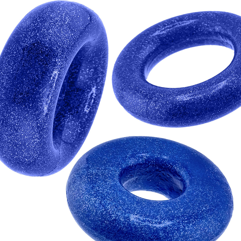 Oxballs - Oxballs Cockpack Multi Design 3-Pack Blue Fire - Cockrings
