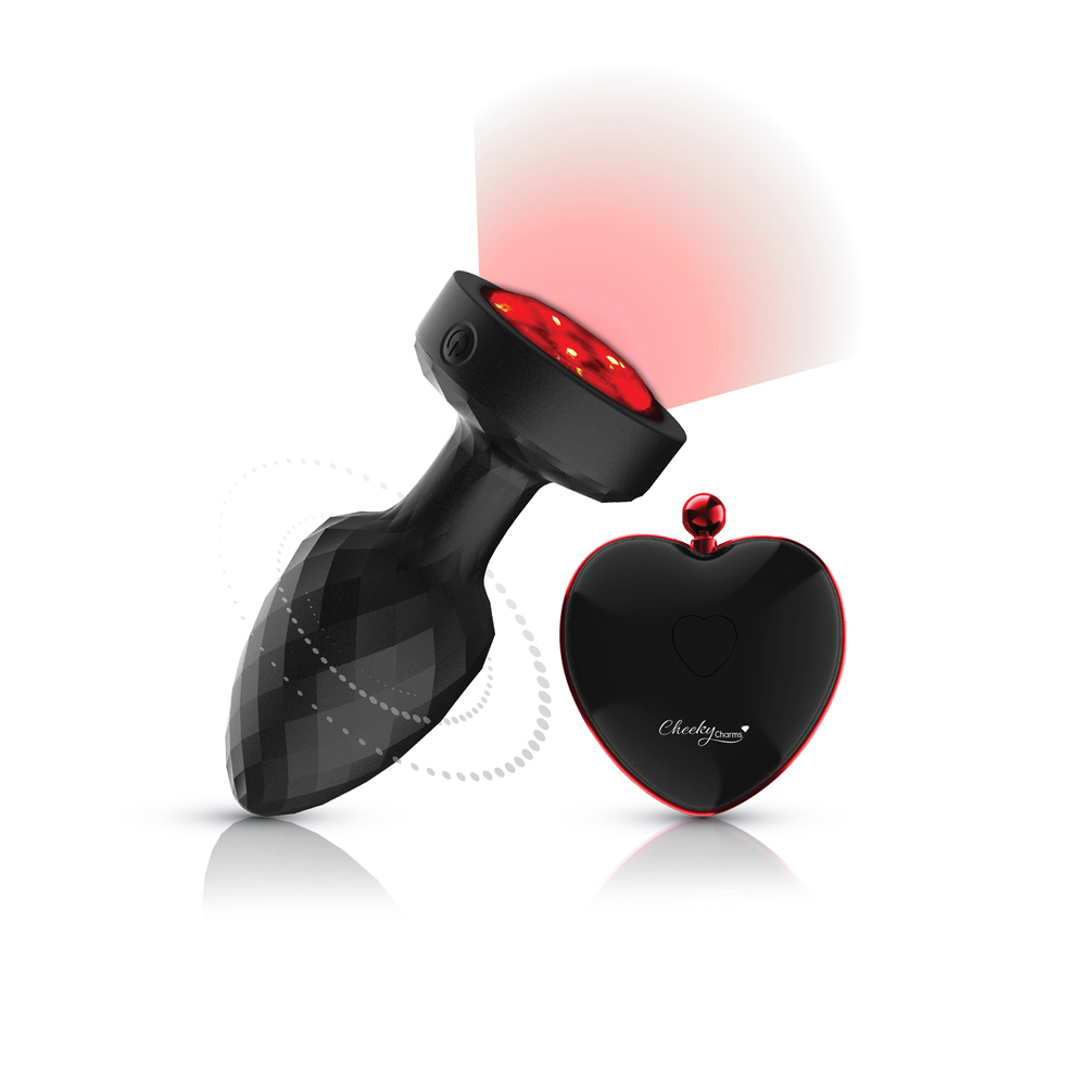 Viben - Twila Twirling Smoke Gem Light Up Vibrating Plug With Blk Heart Remote - Anal Toys & Stimulators