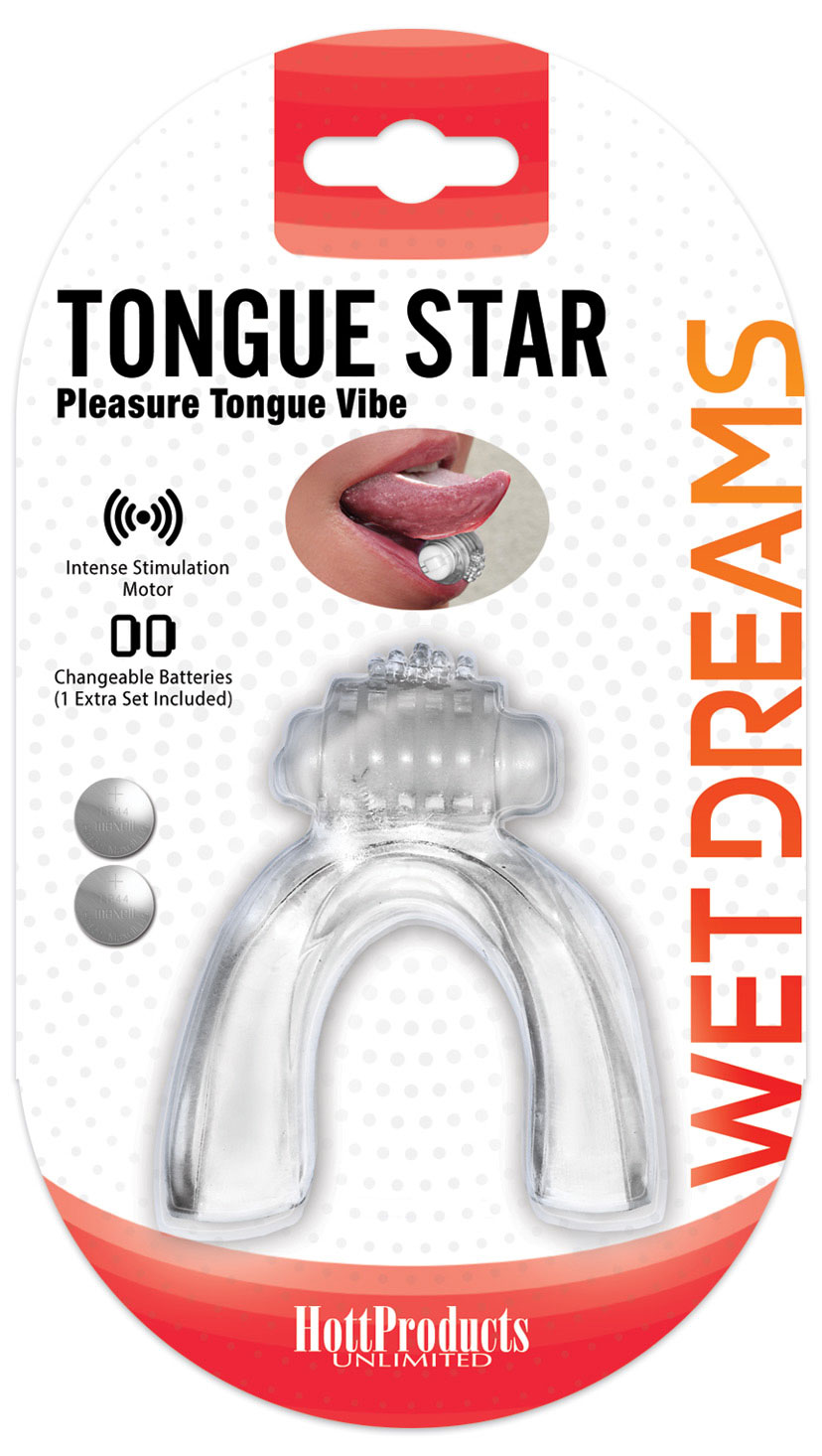 Hott Products - Wet Dreams Tongue Star - Clear - Vibrators