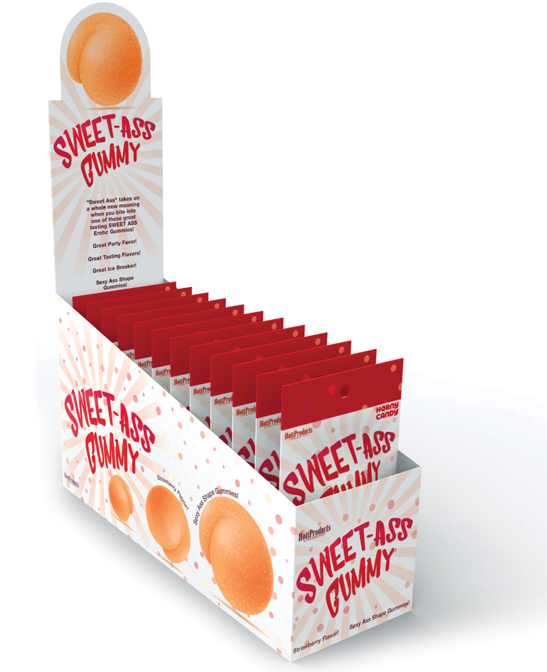 Hott Products - Sweet Ass Gummy - 12 Piece P.O.P. Display - Displays-Bowls & Wall Displays