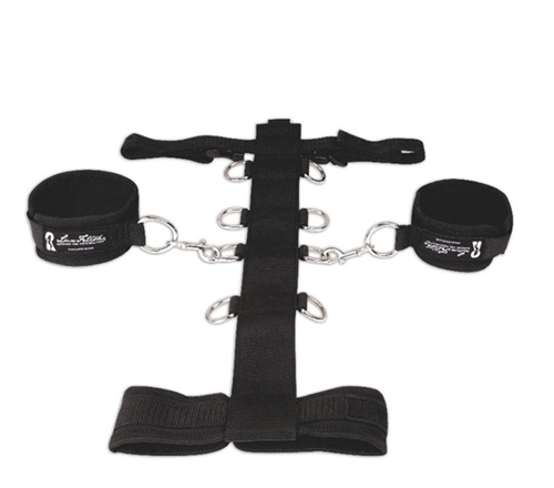 Electric Eel - Lux Fetish 3-Piece Adjustable Neck & Wristraint Set Black - Bondage & Fetish Toys - Neoprene