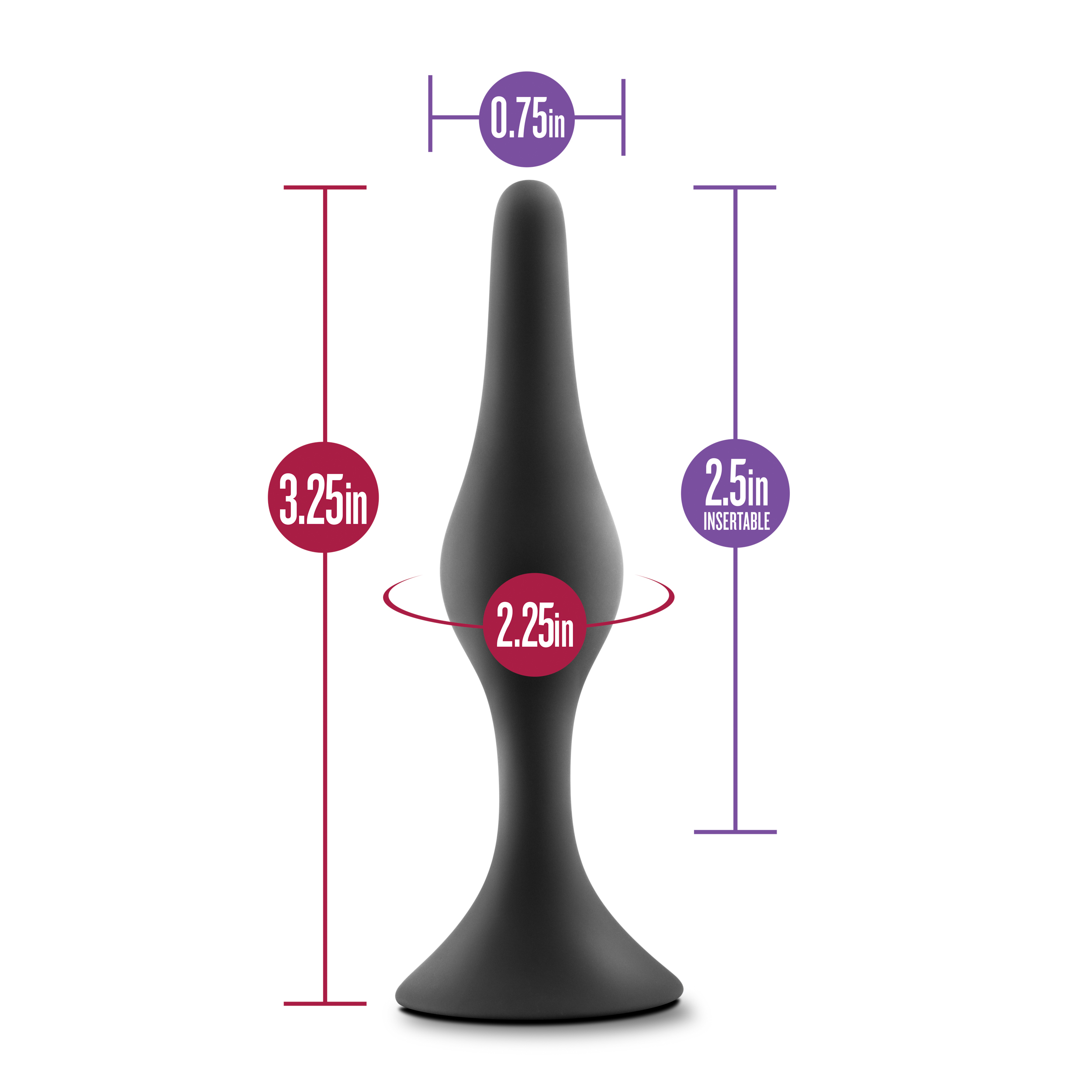 Blush - Luxe Silicone Beginner Plug Small Black - Anal Toys & Stimulators - Silicone