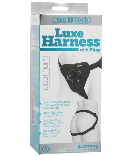 Doc Johnson - Vac-U-Lock Platinum Edition Luxe Harness - Black - Harnesses & Strap-Ons